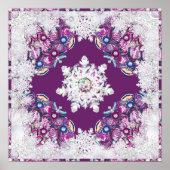 Kardinaal rode rozenkrans & sneeuwvlok poster (Voorkant)