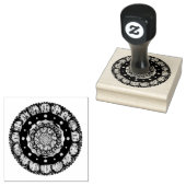 Kardinaal rode rozenkrans & sneeuwvlok rubberstempel (Gestempeld)