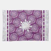 Kardinaal rode rozenkrans & sneeuwvlok theedoek (Horizontaal)