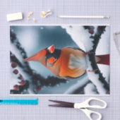 Kardinaal Rode Winter Sneeuw Boom Illustratie Tissuepapier (Craft)