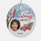 Kardinaal Rood Bird Memorial Ik ben altijd bij je. Keramisch Ornament (Links)