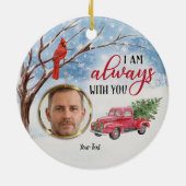 Kardinaal Rood Bird Memorial Ik ben altijd bij je. Keramisch Ornament (Achterkant)