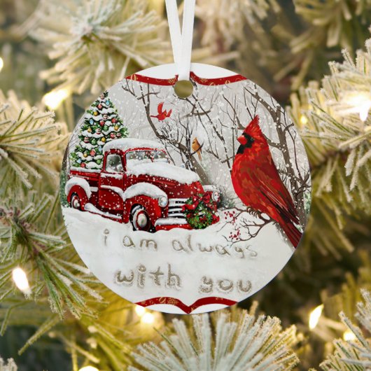 Kardinaal Rood Bird Memorial Ik ben altijd bij je. Metalen Ornament (Insitu)