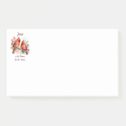 Kardinaal Rood Kerstmis Jezus Reden voor het Seizo Post-it® Notes (Voorkant)