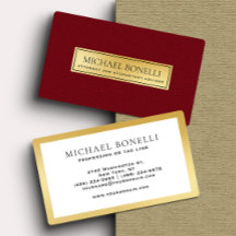 Kardinaal Rood Lederen Goud Label Executive