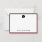Kardinaal rood lederen gouden vierkant Logo monogr Notitiekaartje (Voorkant)
