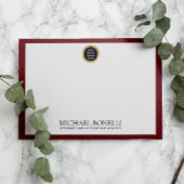 Kardinaal rood lederen gouden vierkant Logo monogr Notitiekaartje