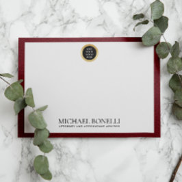 Kardinaal rood lederen gouden vierkant Logo monogr Notitiekaartje