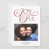 Kardinaal rood Patroon Joyful kerstfoto Feestdagenkaart (Voorkant)