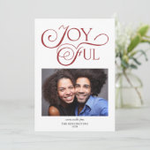 Kardinaal rood Patroon Joyful kerstfoto Feestdagenkaart (Staand voorkant)