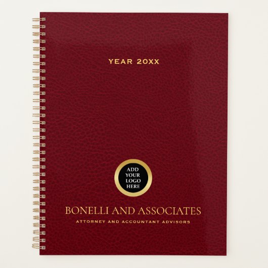 Kardinaal rood rond Logo Naam Professional Planner (Voorkant)