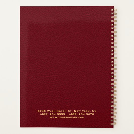 Kardinaal rood rond Logo Naam Professional Planner (Achterkant)