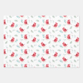 Kardinaal schattig bos - kerstcadeau voor rode vog inpakpapier vel (Voorkant)