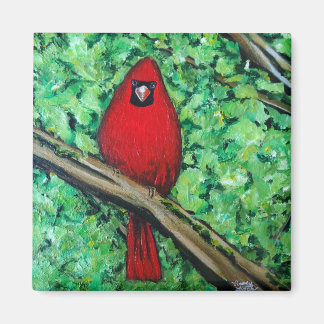Kardinaal schilderij, 2 inch vierkante magneet