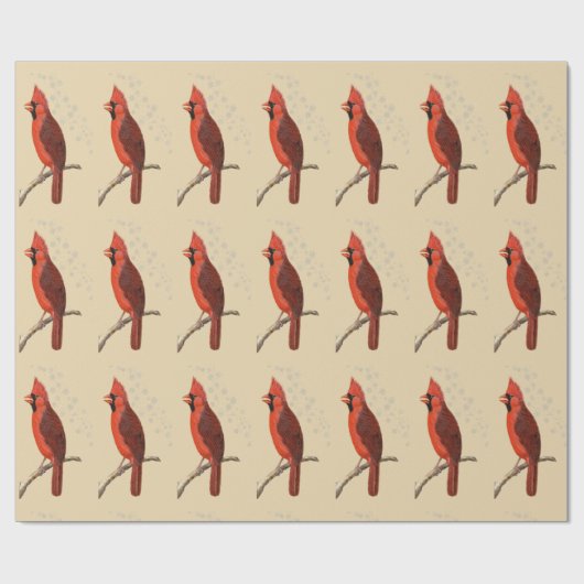  Kardinaal & Sneeuw Vrolijk Kerstfeest (LG Afbeeld Cadeaupapier (Vlak)