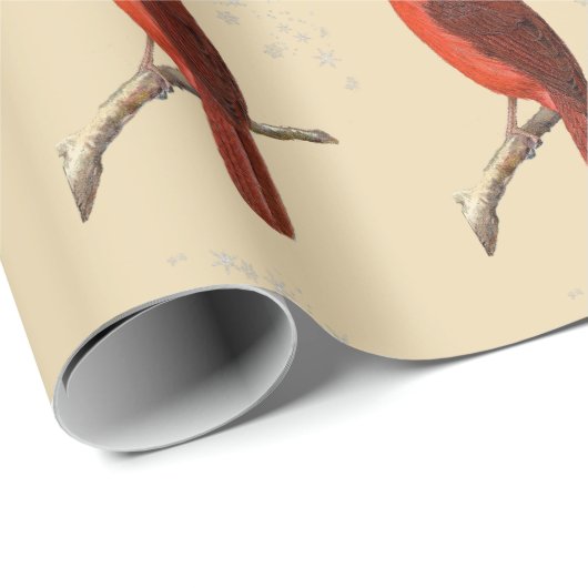  Kardinaal & Sneeuw Vrolijk Kerstfeest (LG Afbeeld Cadeaupapier (Rol Hoek)