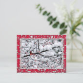 Kardinaal sneeuwboom - Kerstmis Briefkaart (Staand voorkant)