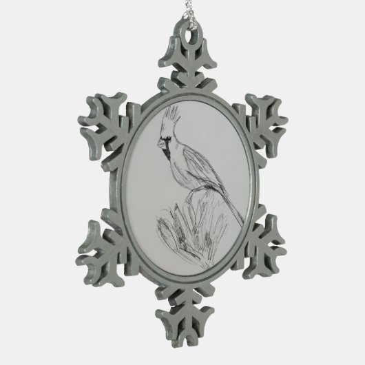 Kardinaal Snowflake ingelijst Ornament (Links)