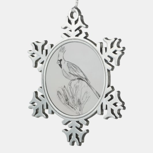 Kardinaal Snowflake ingelijst Ornament (Rechts)
