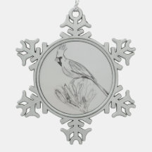 Kardinaal Snowflake ingelijst Ornament