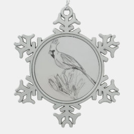 Kardinaal Snowflake ingelijst Ornament