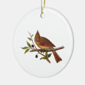  Kardinaal Song Bird Illustration - 1800's Keramisch Ornament (Links)