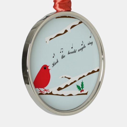 Kardinaal Song Premium Kerstversiering Metalen Ornament (Rechts)