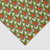 Kardinaal Songbird met Snowflakes en Pinecones Tissuepapier (Detail)