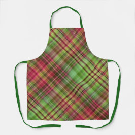 Kardinaal Struik Roze en Groen Plaid Schort