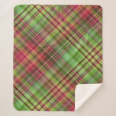 Kardinaal Struik Roze en Groen Plaid Sherpa Deken (Voorkant)