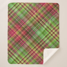 Kardinaal Struik Roze en Groen Plaid Sherpa Deken