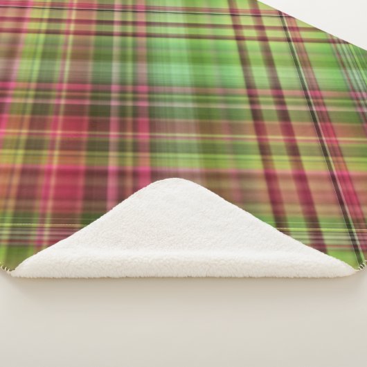 Kardinaal Struik Roze en Groen Plaid Sherpa Deken (3/4)