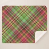Kardinaal Struik Roze en Groen Plaid Sherpa Deken (Voorkant (horizontaal))