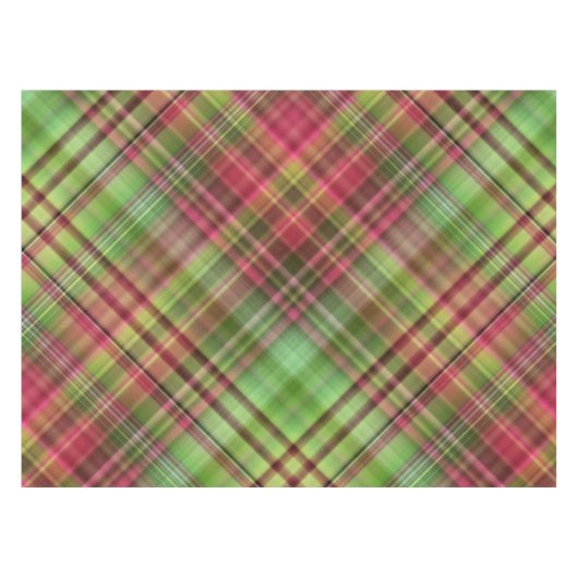 Kardinaal Struik Roze en Groen Plaid Tafelkleed (Voorkant (Horizontaal))