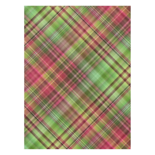 Kardinaal Struik Roze en Groen Plaid Tafelkleed (Voorkant)
