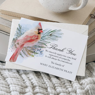 Kardinaal sympathie begrafenis bedankkaart