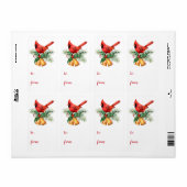 Kardinaal tot kerstcadeautassen etiket (Full Sheet)