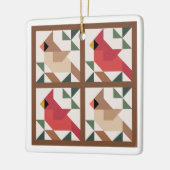 Kardinaal twee zijkanten Barn Quilt Ornament (Links)