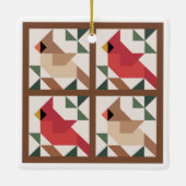 Kardinaal twee zijkanten Barn Quilt Ornament (Achterkant)