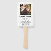 Kardinaal Tweezijdige Foto Begrafenis Dank u Favor Handwaaier (Achterkant)