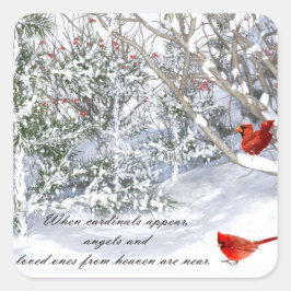 Kardinaal van de hemelrokers vierkante sticker