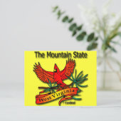 Kardinaal van de staat West Virginia Mountain Briefkaart (Staand voorkant)