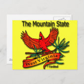 Kardinaal van de staat West Virginia Mountain Briefkaart (Voorkant / Achterkant)
