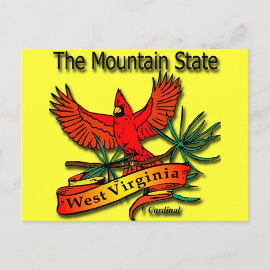 Kardinaal van de staat West Virginia Mountain Briefkaart (Voorkant)