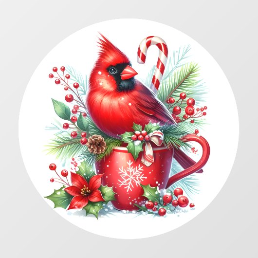 kardinaal-vensterklemming raamsticker (Vel)