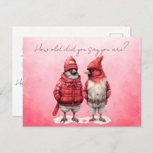 Kardinaal Verjaardag Kaart Hoe oud zei je dat je b (Voorkant / Achterkant)