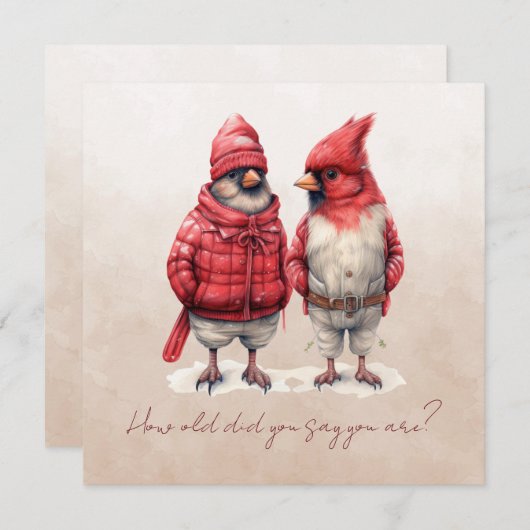 Kardinaal Verjaardag Kaart Hoe oud zei je dat je b (Voorkant / Achterkant)
