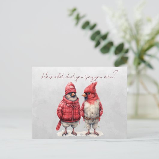 Kardinaal Verjaardag Kaart Hoe oud zei je dat je b (Staand voorkant)