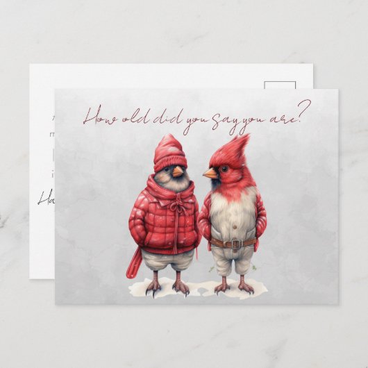Kardinaal Verjaardag Kaart Hoe oud zei je dat je b (Voorkant / Achterkant)