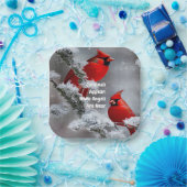 Kardinaal verschijnen engelen in de buurt van Heri Papieren Bordje (Feest)